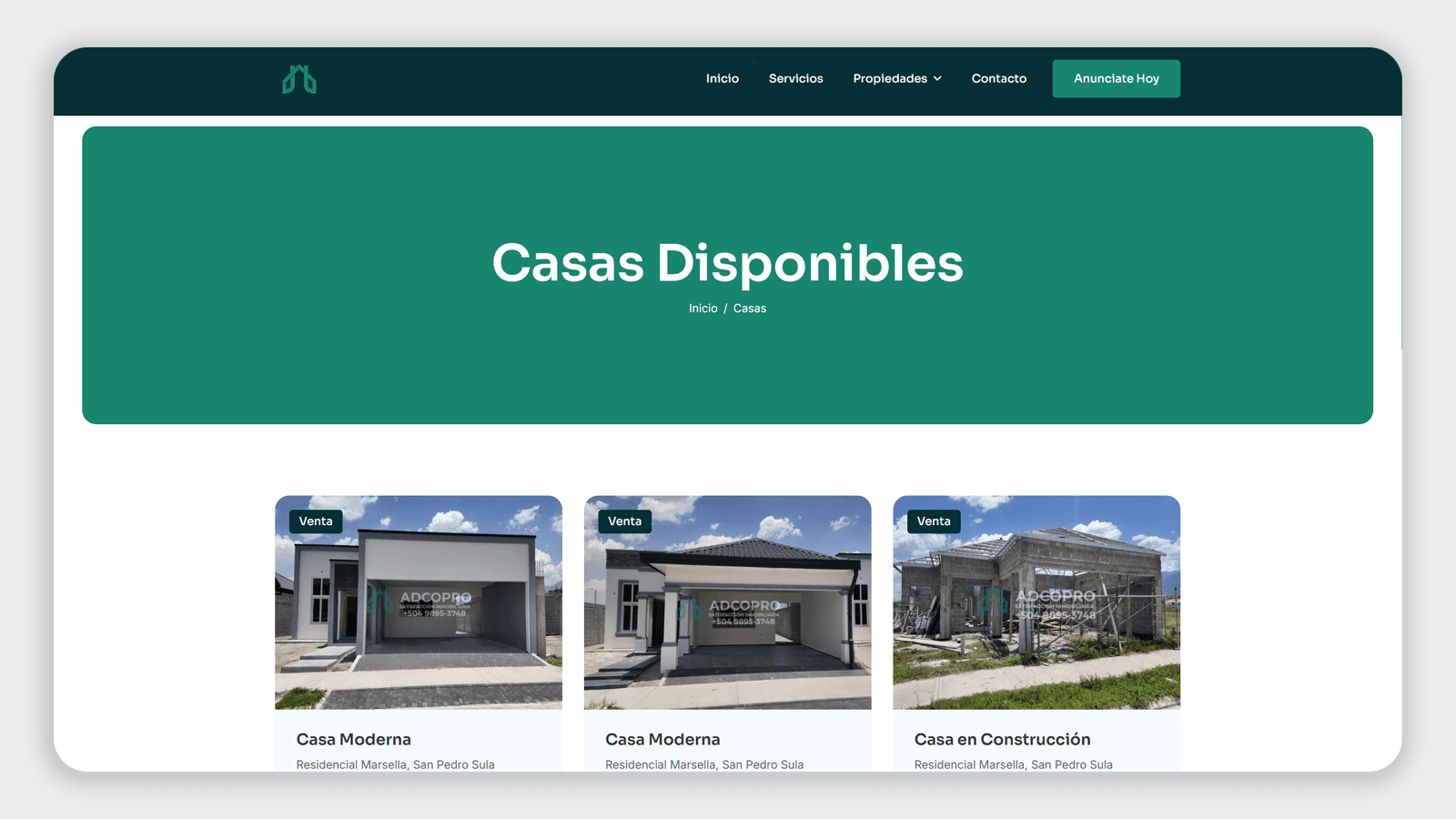 Contact page view