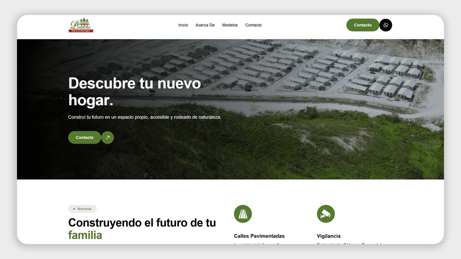 Ciudad Pinares website view